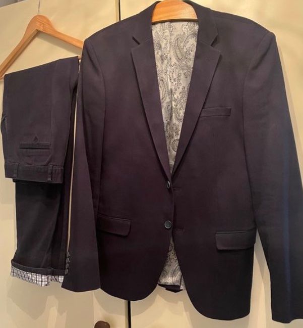 Jupe Crayon Tweed Oscar De La Renta – Bleu Marine, Broderie Clous, Ourlet Travaillé (neuva Taille 0/2/4)