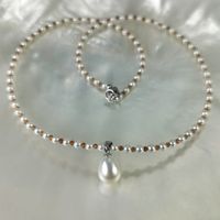 Collier perles culture Southsea, Akoya et Hessonites Ag925