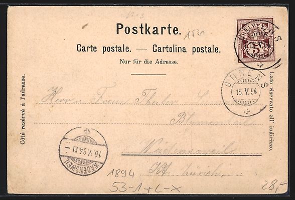 Cartoline postali: Vorläufer-Lithographie Geneve, 1894, La – Usato da Berlin venduto da bartko-reher 1