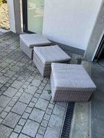3 Gartenhocker Rattanoptik mit Polster akzeptabel