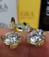 Boucles d'oreille argent avec diamants de moissanite de 2 ct