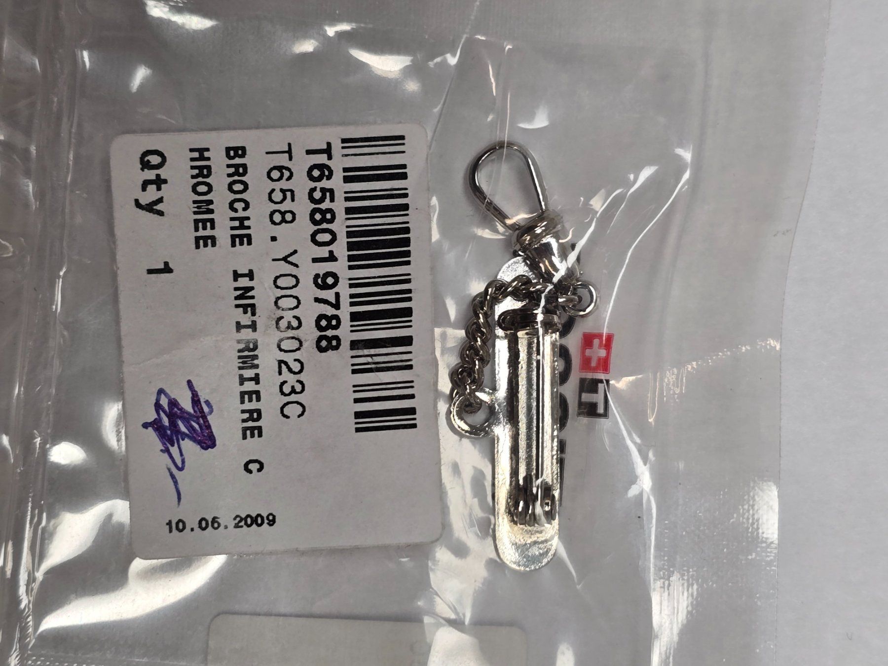 Tissot Sonstiges Uhren Zubehör: Broche d'infirmière chromee pour montre – Neu und originalverpackt aus Tramelan von Nirdan 1
