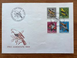 Pro Juventute Satz FDC 1969 Vögel  gest. (E1557)