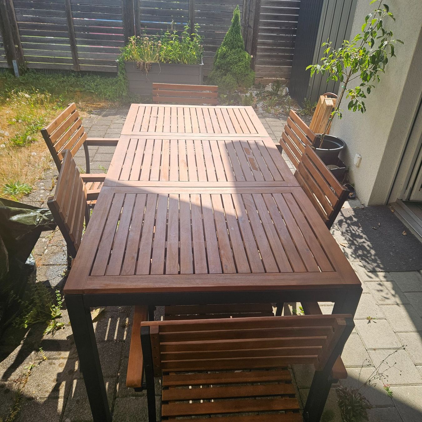 Tischset: Gartentisch mit 6 Stühlen Holz – Gebraucht aus Aarwangen von van_bsm8 1