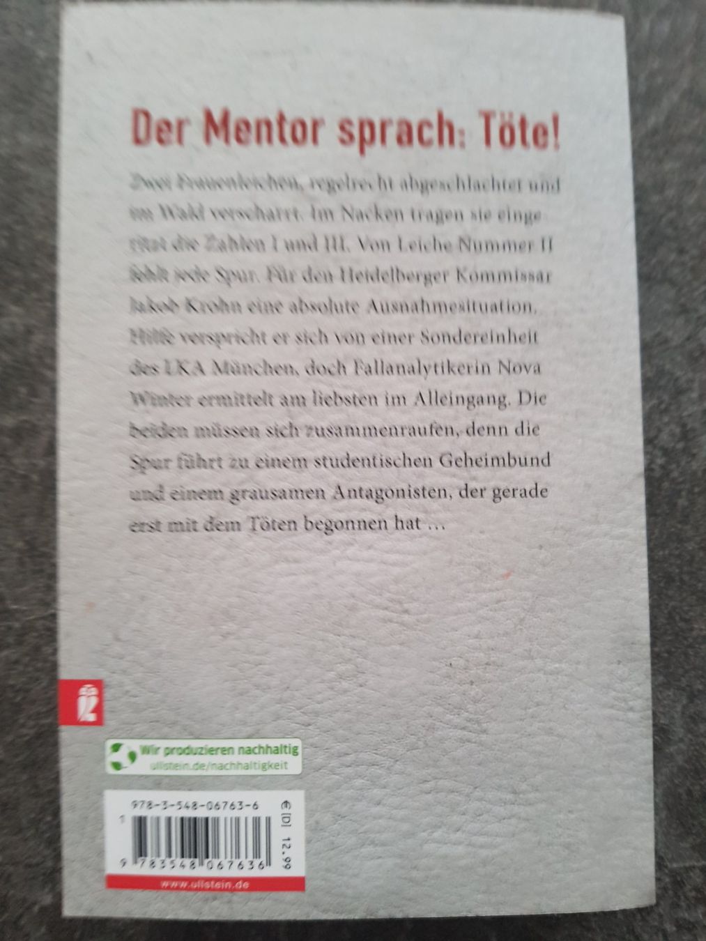 Libri: DER MENTOR / Svenja Diel / Thriller – Usato da Dietikon venduto da marconi07 1
