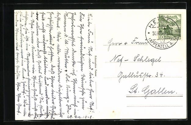 Cartoline postali: Wolfhalden, Panoramablick von der Bergwi – Usato da Berlin venduto da bartko-reher 1