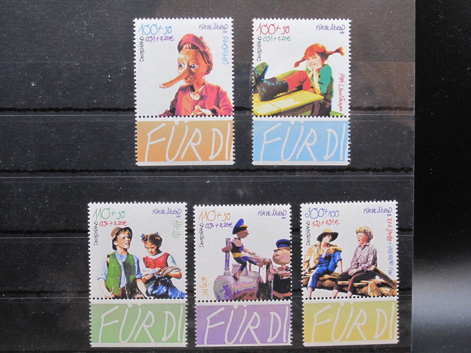Alle Briefmarken: BRD 2001 Figuren aus Kinderbüchern ** – Gebraucht aus Wil SG von fva01