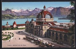 Luzern, Bahnhof und die Alpen, Pferdekut