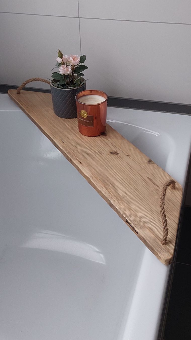 Tutte le decorazioni: Badewannenablage aus einem Altholzbrett – Nuovo e nell'imballaggio originale da Egnach venduto da Oldwoodstyle 8
