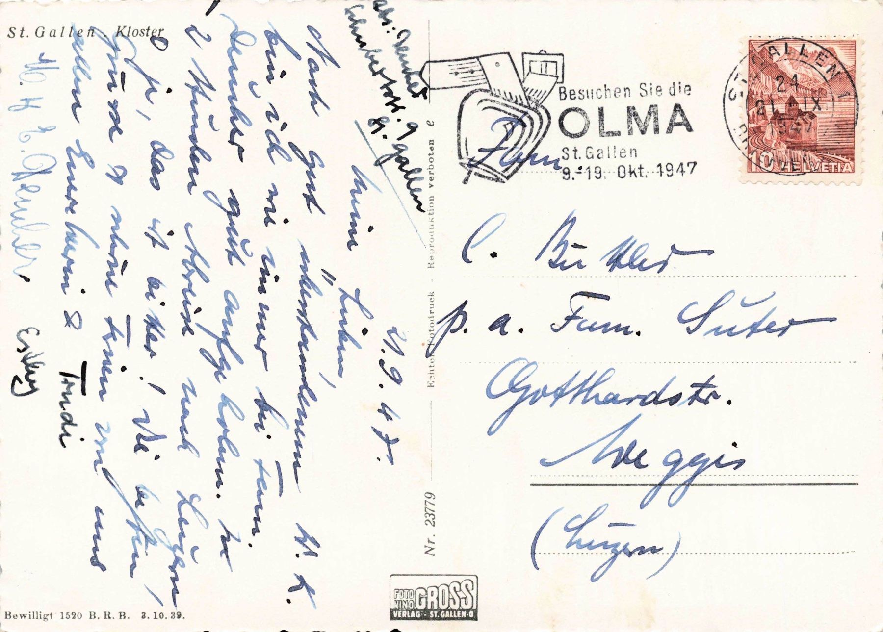 Cartoline postali: St. Gallen G – Usato da Biasca venduto da Blenio71 1