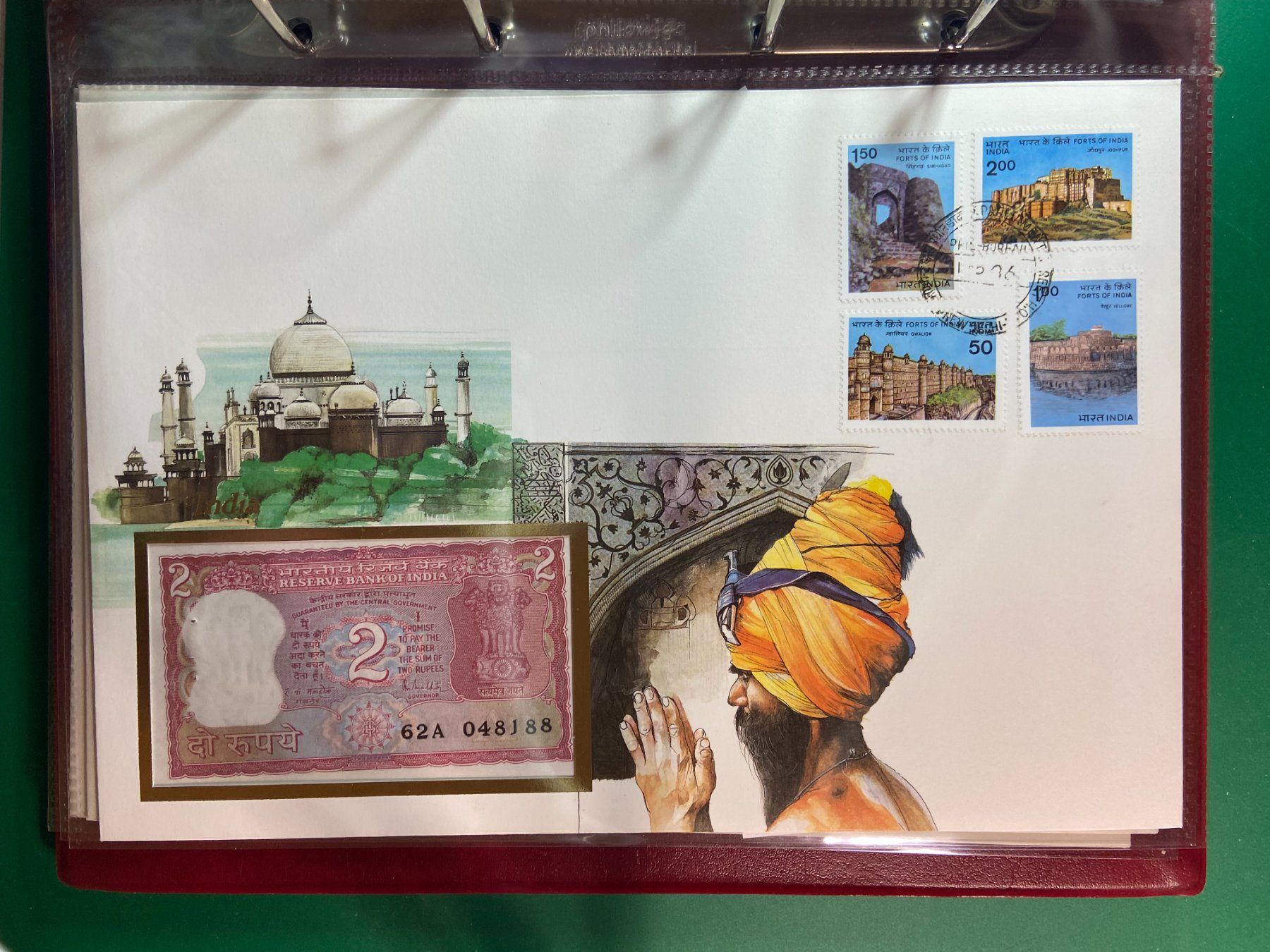 Banknoten: Banknotenbrief - Indien - 2 Rupien – Neu (gemäss Beschreibung) aus Steg VS von _vinci_
