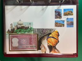 Banknotenbrief - Indien - 2 Rupien