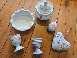 Green Gate Geschirr, Paket mit Eierbecher, Zuckerdose...