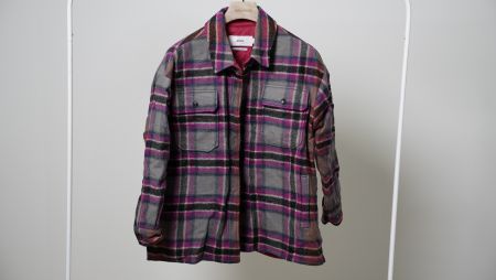 Closed Hemd Jacke Mantel Titania Wolle grau pink Oversized