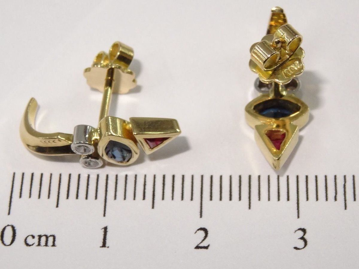 Bucherer Orecchini pendenti & Orecchini a lobo: Ohrstecker 750 Gold mit Edelsteinen NEU – Nuovo (secondo la descrizione) da Matten b. Interlaken venduto da kero71 9