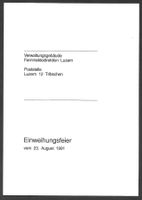 Folder Einweihungsfeier Fermeldedirektion Luzern 23.8.1991