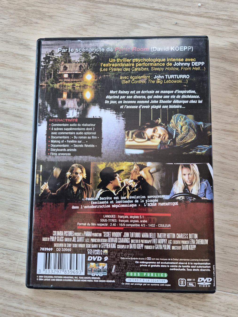 Tutti i DVDs: Film "Fenêtre Secrète" DVD Johnny Depp  – Usato da La Joux FR venduto da car_ck96 2