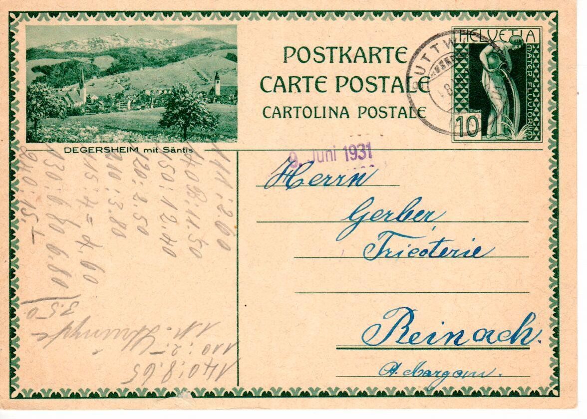 Tutti i francobolli: Bildpostkarte, Degersheim – Usato da Wolhusen venduto da Curver9
