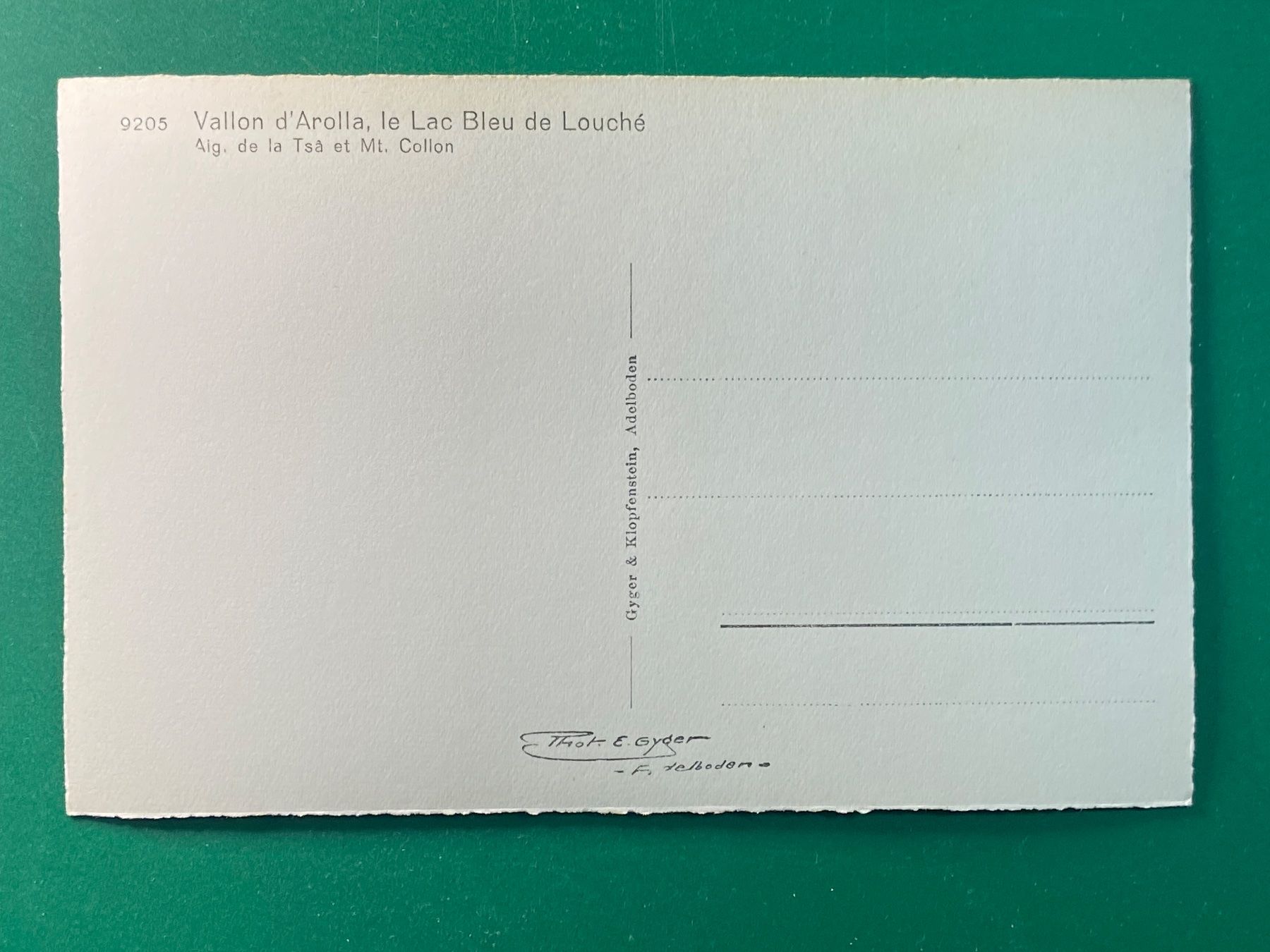 Cartoline postali: Vallon d'Arolla, le lac bleu de Louché – Usato da Steg VS venduto da _vinci_ 1