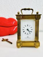 Miniatur Reiseuhr Tischuhr Uhr M. Norman 1900 Gold Messing