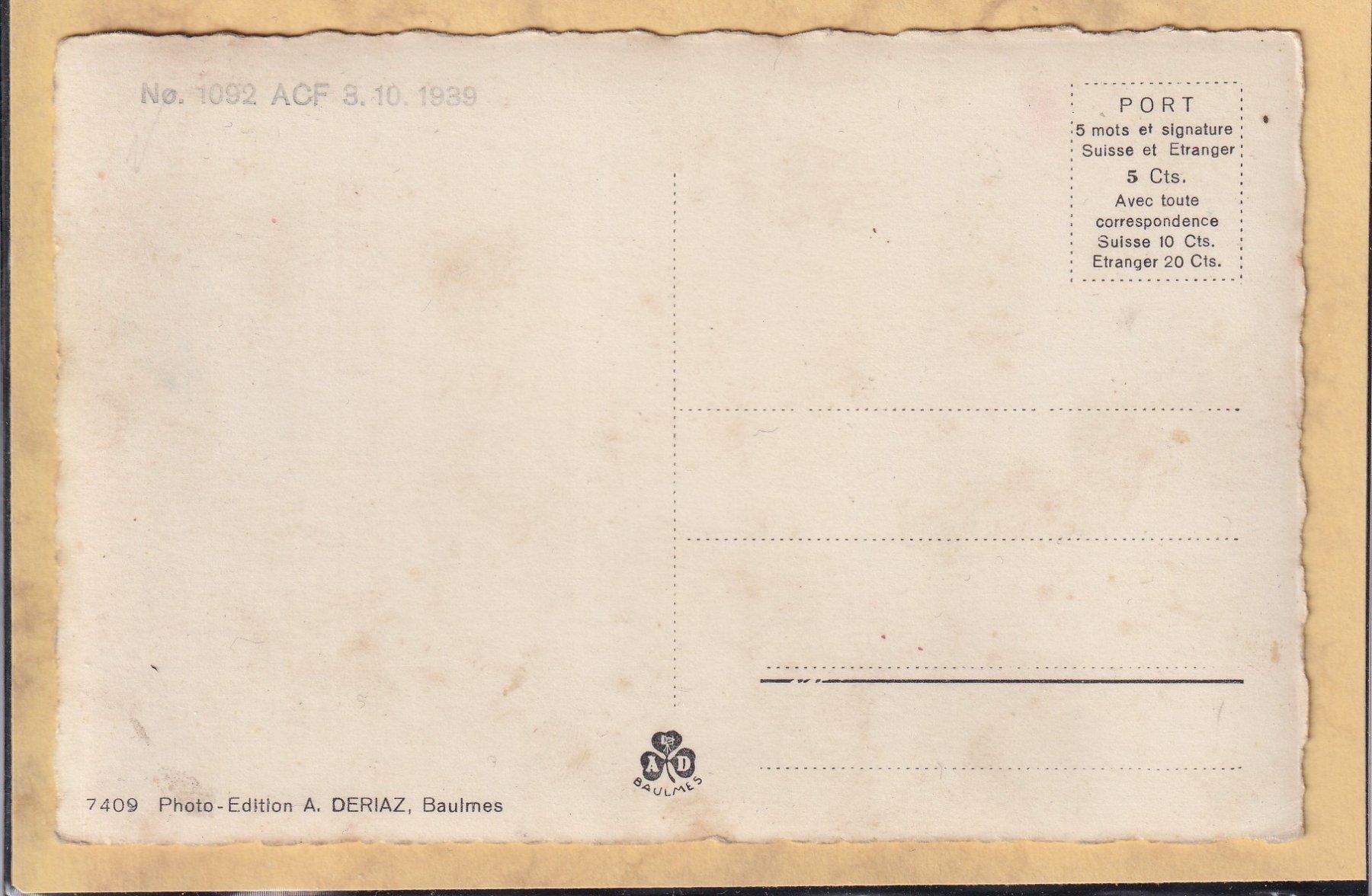 Cartes postales: Cronay - le village - 1939 – D'occasion à Orvin par Pyaeschli 1