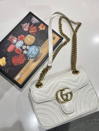 Marmont Flap Bag white small used