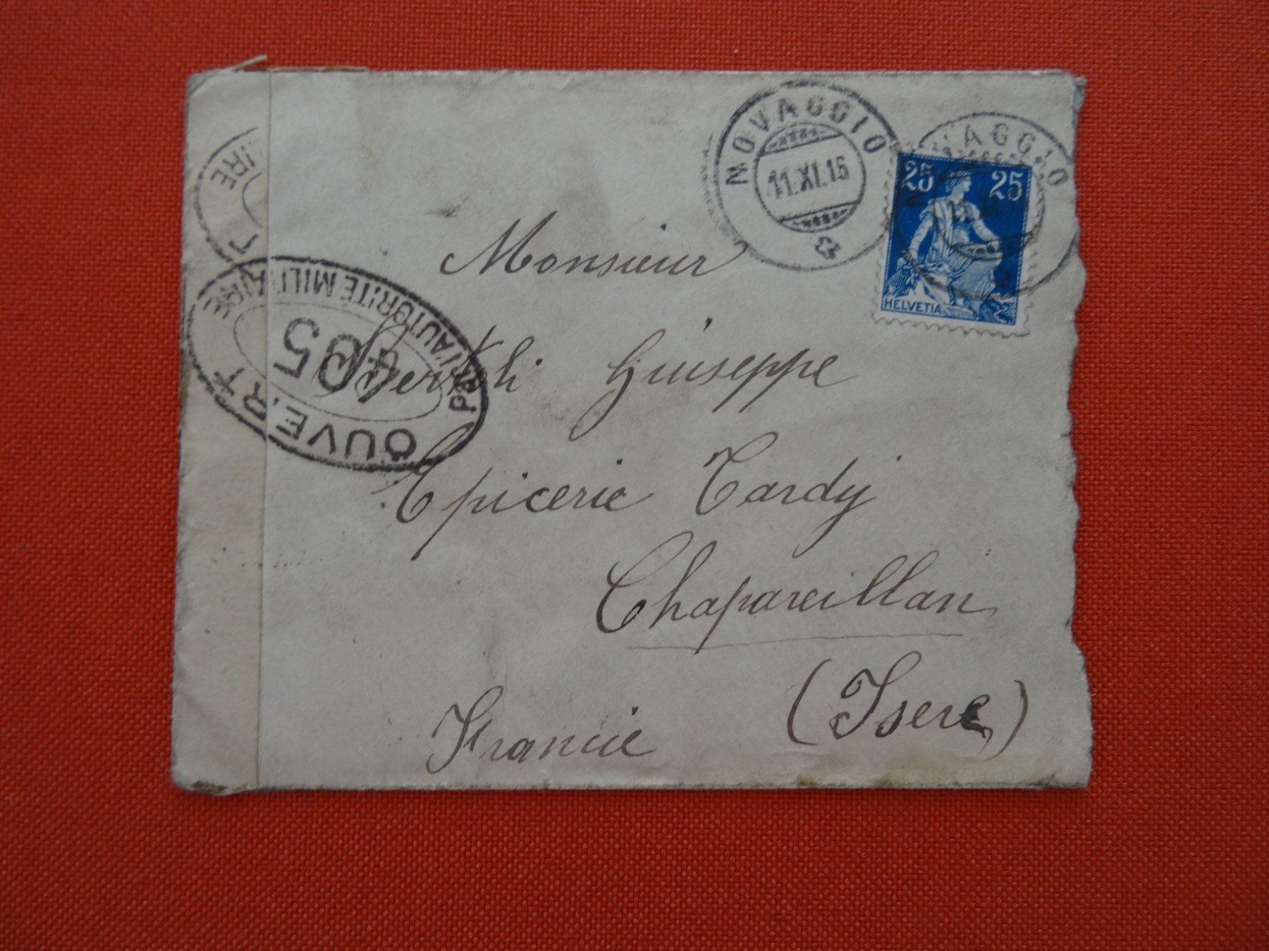 Buste & buste per spedizione: altes schweizer Briefchen abgestempelt 11.11.1916 Novaggio – Usato da Lupfig venduto da JUTA09