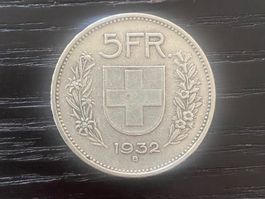 1 x 5 Franken Schweiz 1932 – zirkuliert