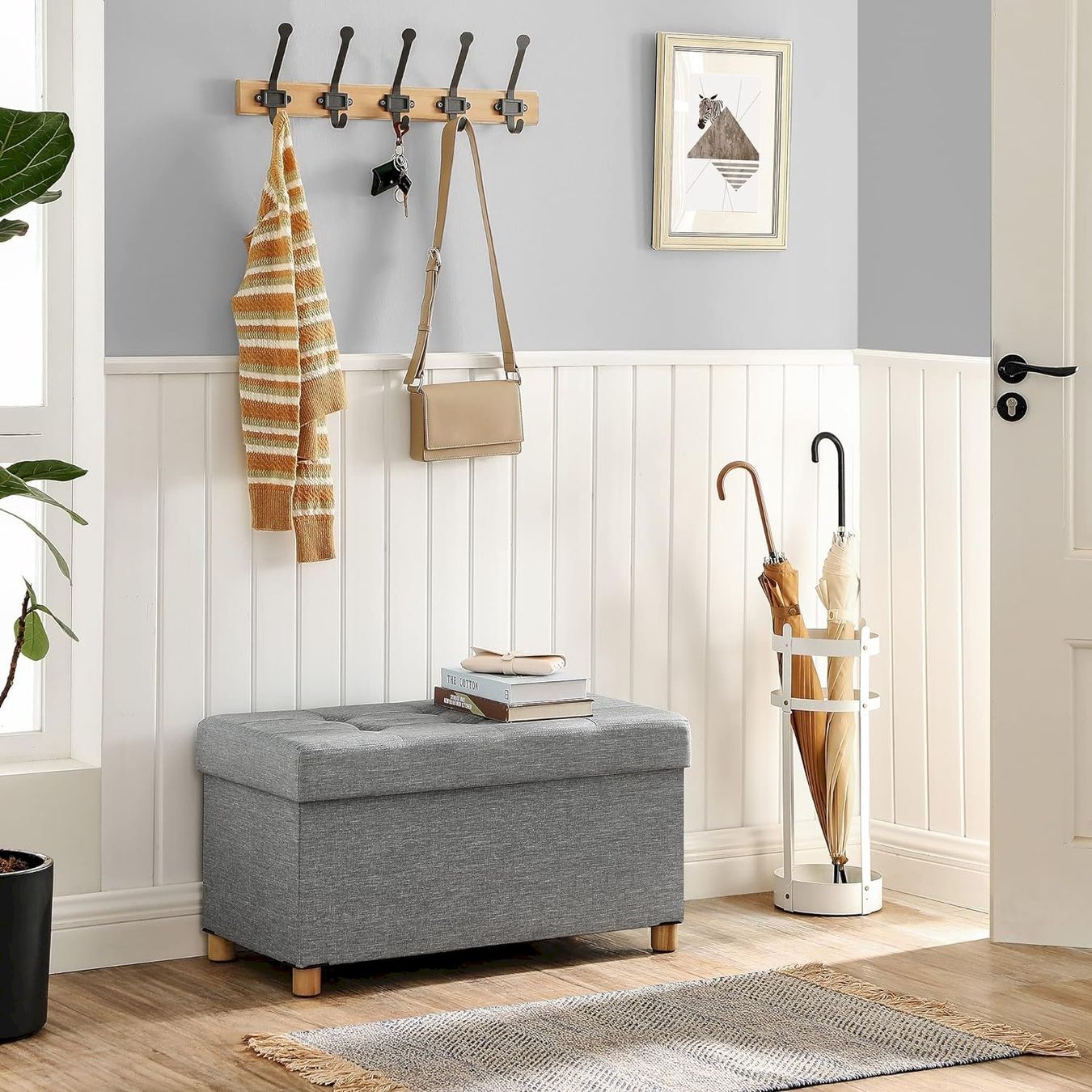 Panchine: SONGMICS Sitzbank Hellgrau – Nuovo e nell'imballaggio originale da Bottighofen venduto da zaap 5