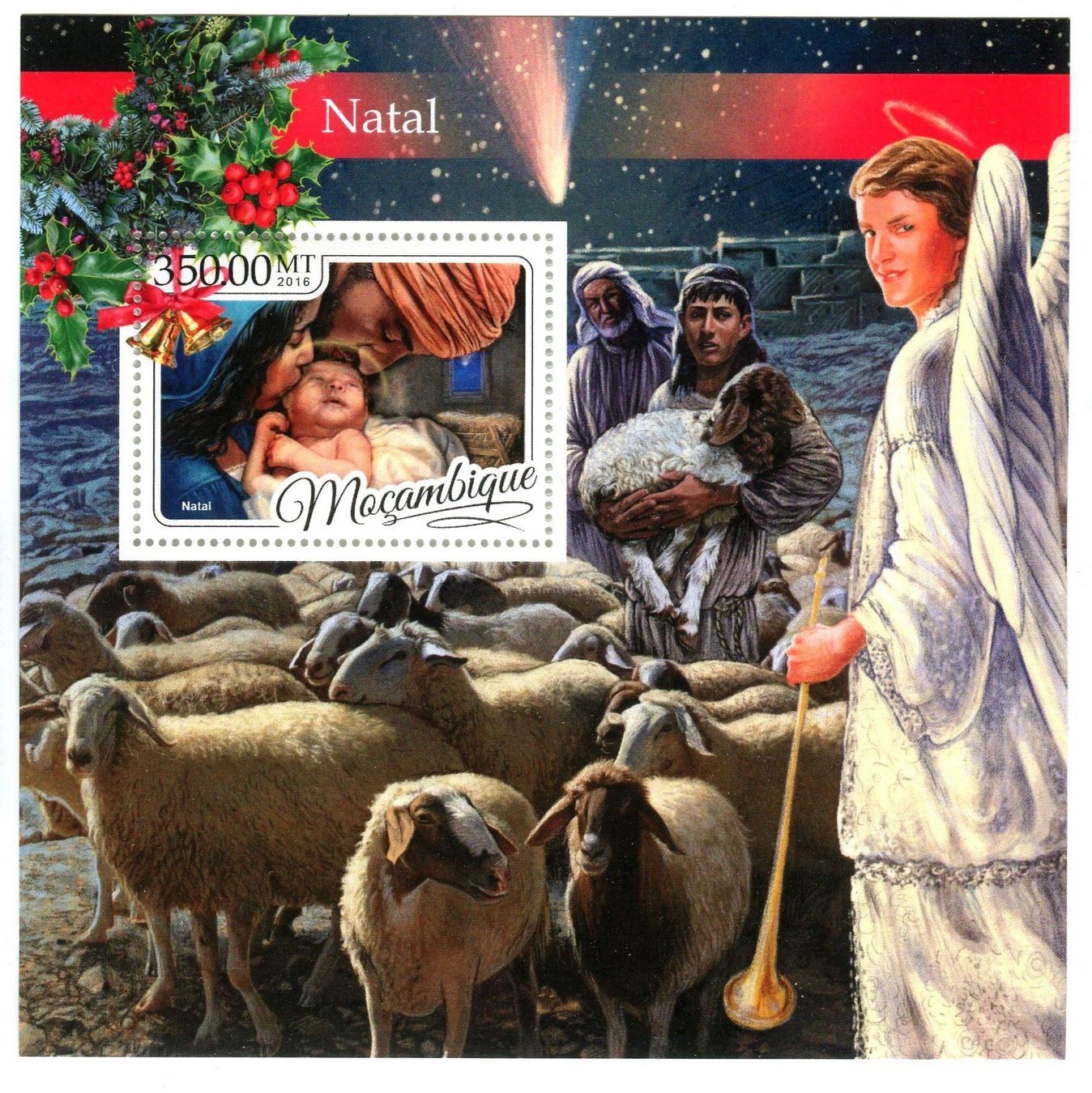 Alle Briefmarken: Block "Weihnachten". Mosambik. – Neu und originalverpackt aus Basel von Butsch5