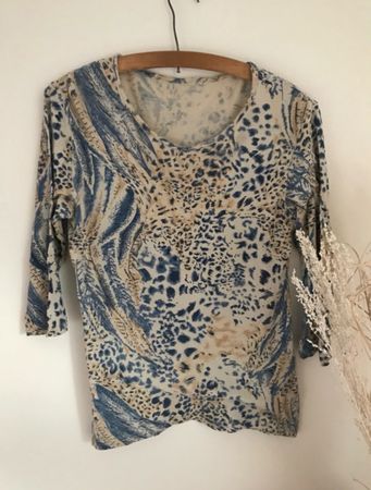 Women's Top Animal Print 3/4 Sleeve Size M/L