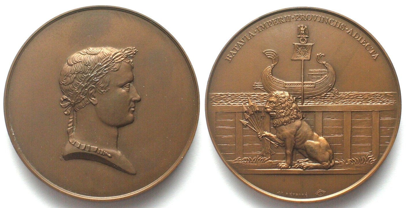 Medaglie: NAPOLEON Ier. Medaille, BATAVIA IMPERII PROVINCIIS ADIECTA – Usato da Riehen venduto da sesambestcoins2004