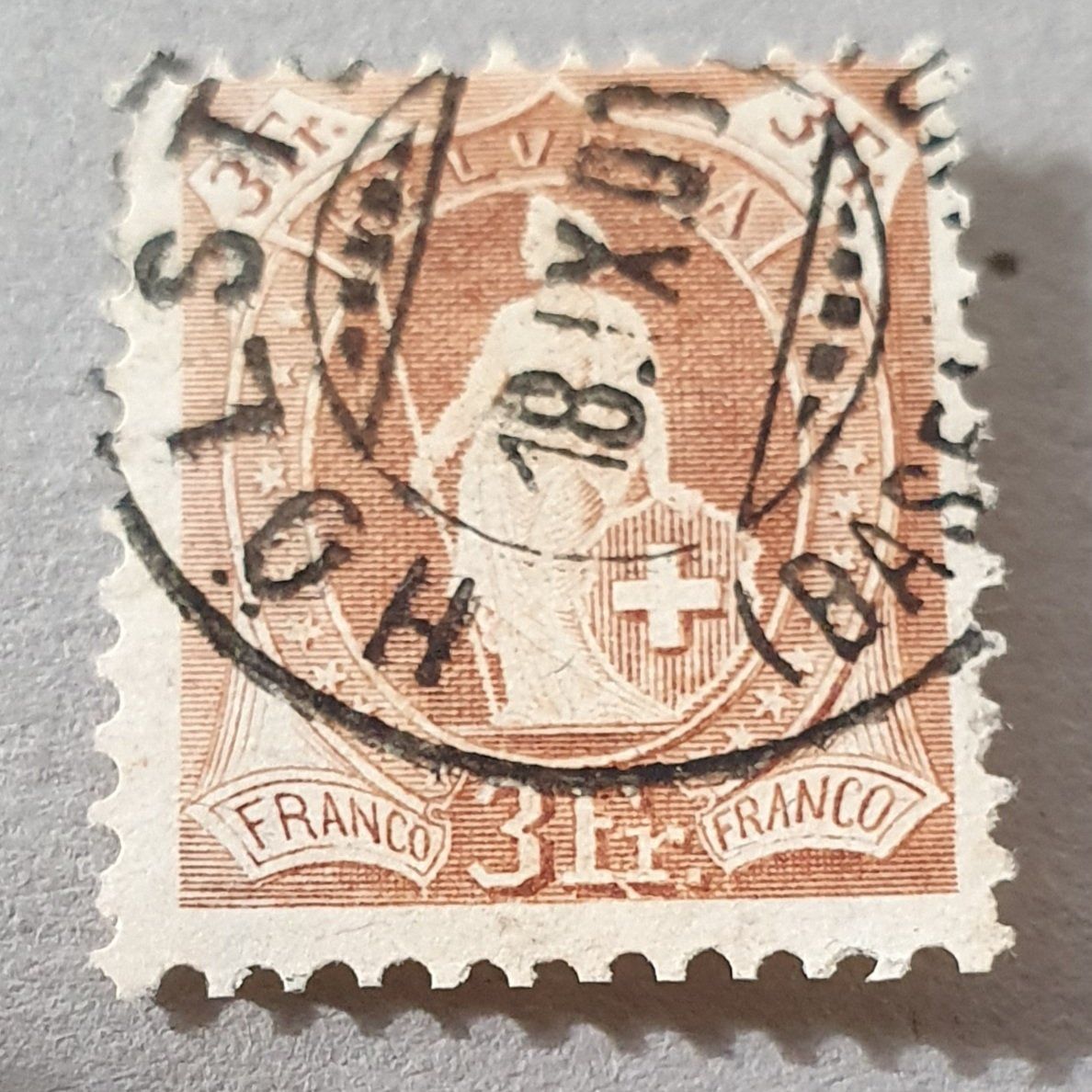 Tutti i francobolli: 100B Stehende Helvetia Kat. 140.- – Usato da Balgach venduto da SIMEON27