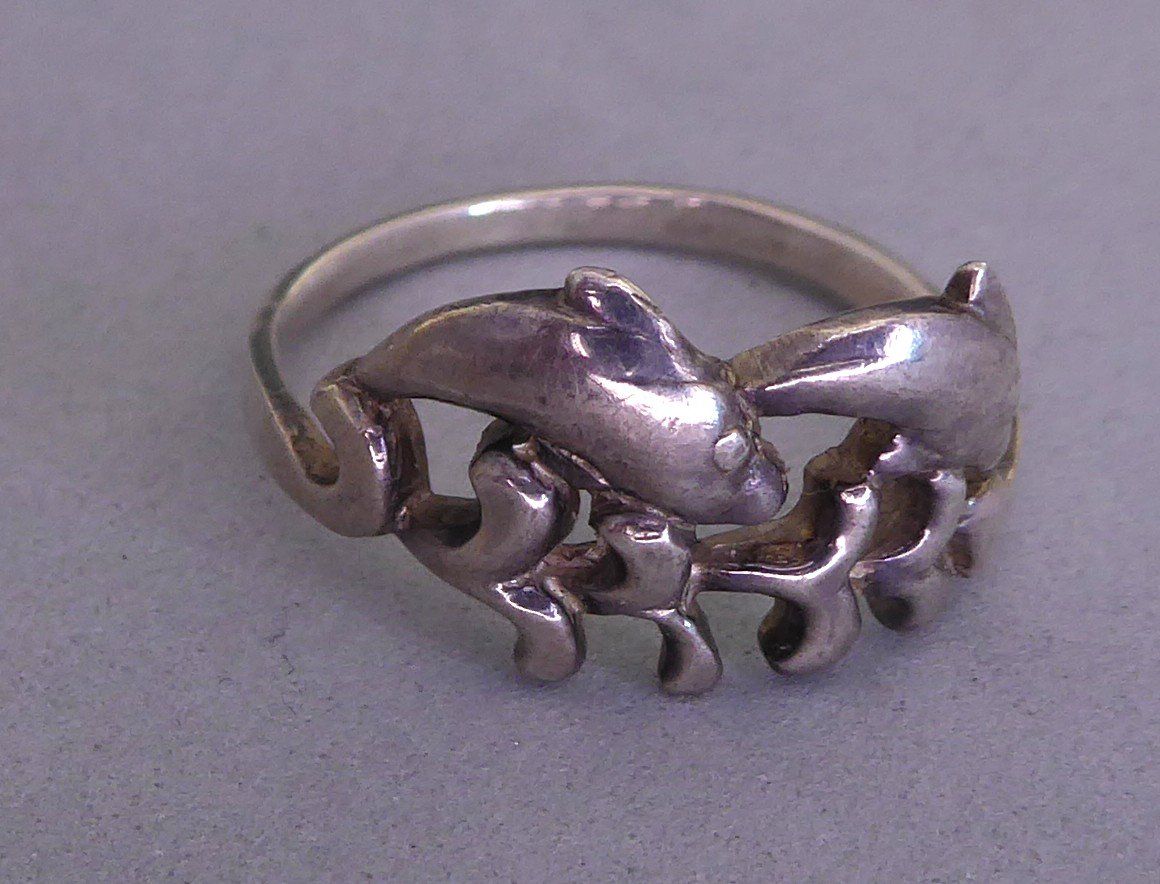 Bagues: Ring 925 Silber mit Delphinen – D'occasion à Muri AG par silvermouse007 4