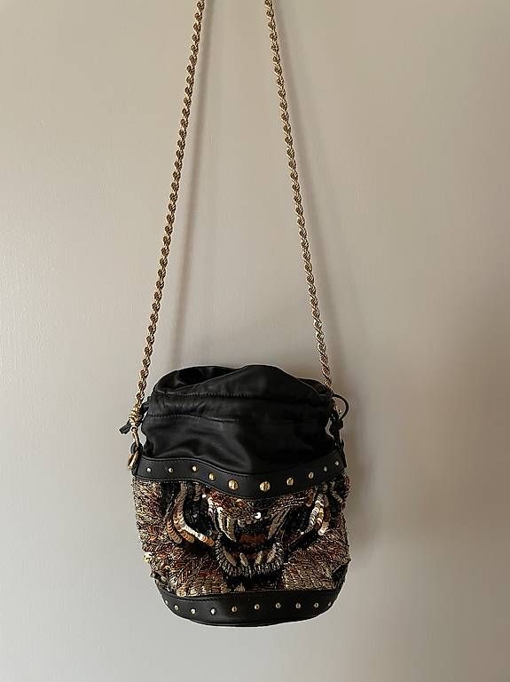Balmain Borse da donna: Balmain Beuteltasche Tiger Pailetten, Leder – Nuovo (secondo la descrizione) da Arbon venduto da free4style 3