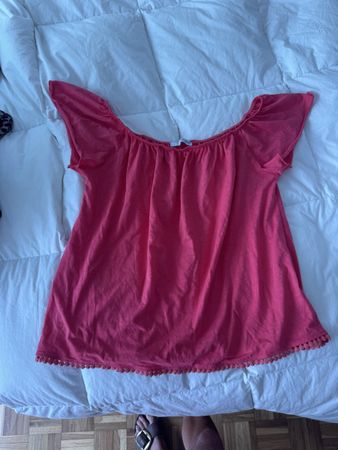 Top rose léger été femme taille L style bohème, parfait état