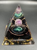 Orgonit Pyramide Sternzeichen Stier Amethyst / Obsidian