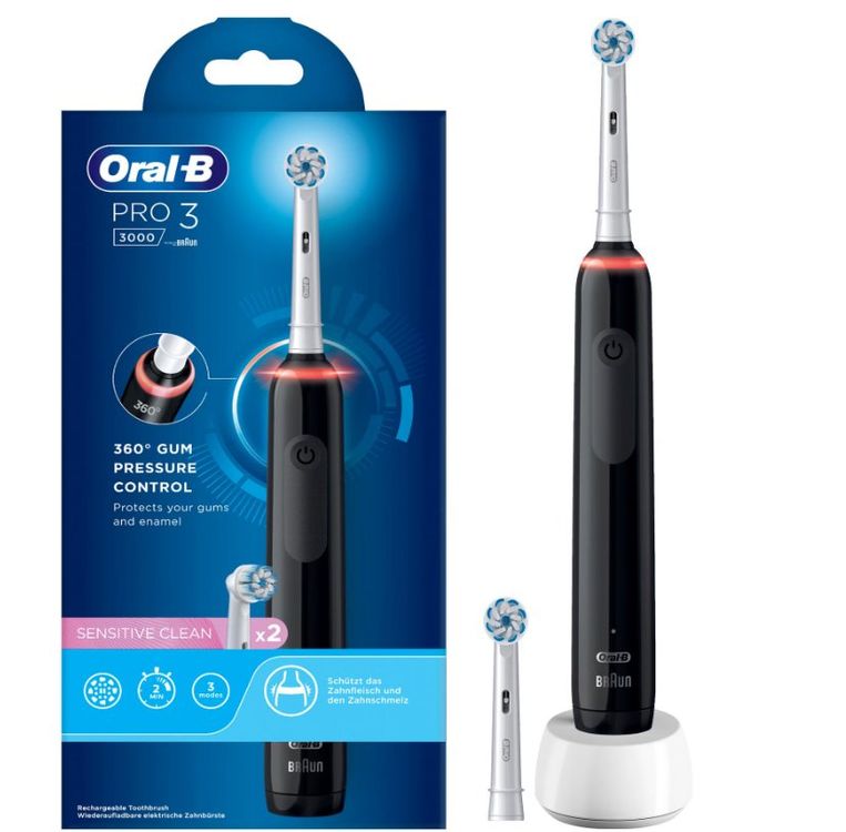 Oral-B Pro 3 3000 Sensitive Clean, Schwarz (Neu und originalverpackt ...