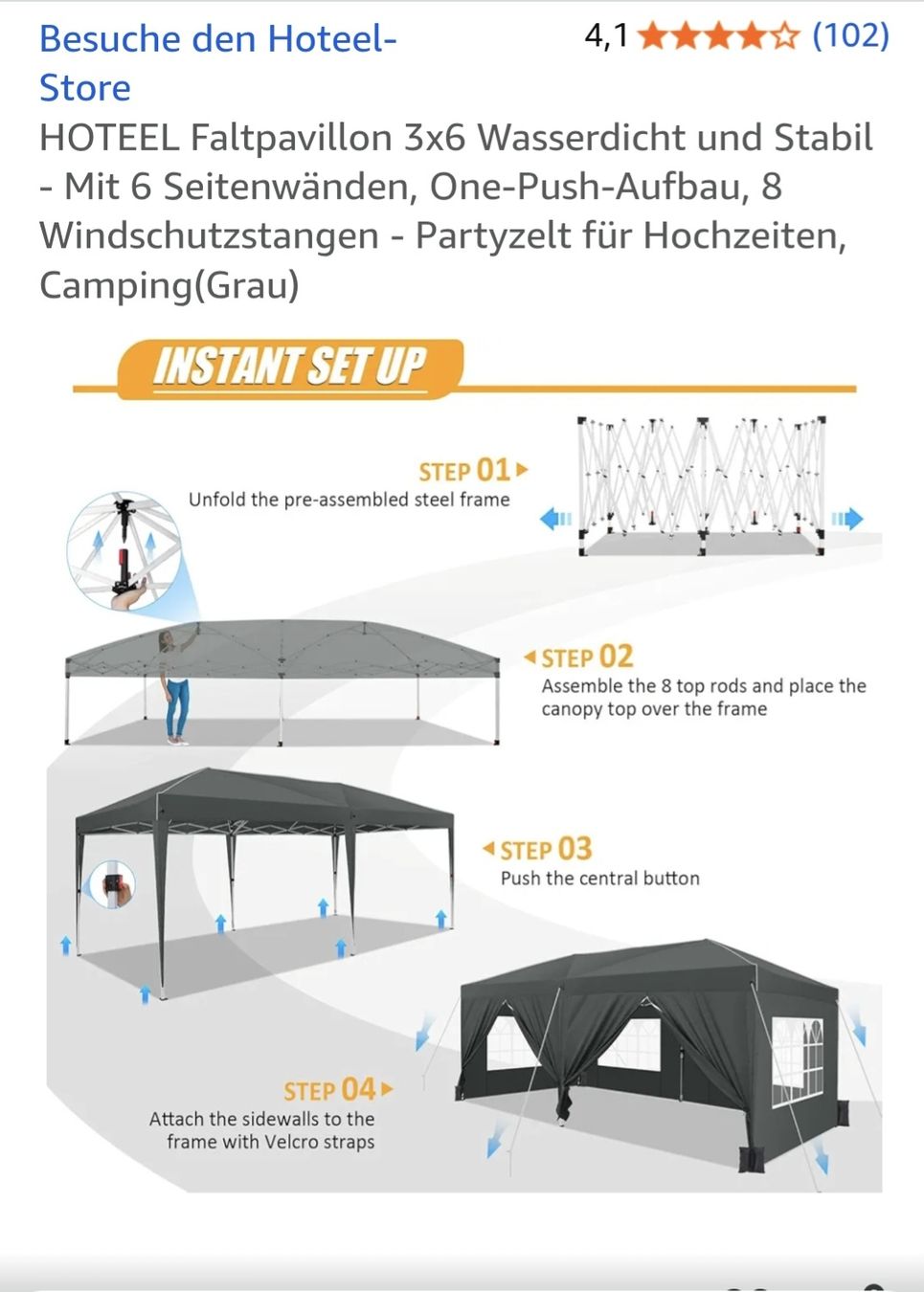 Tende & Padiglioni: Neuer Pavillon 6×3m – Nuovo (secondo la descrizione) da Münchenbuchsee venduto da Didiwinter 3