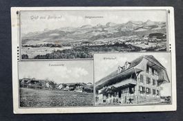 Gruss aus Borisried ,Wirtschaft, Totale/Stempel Oberbalm