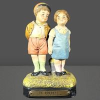 🎭 Jugendstil Figur „Tu Boudes?“ F. Foucher um 1900 ✨