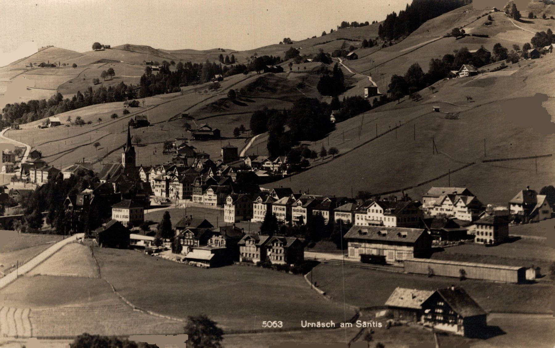 Cartoline postali: Urnäsch mit Säntis (Burkhardt-Karten) – Usato da Bronschhofen venduto da Astore