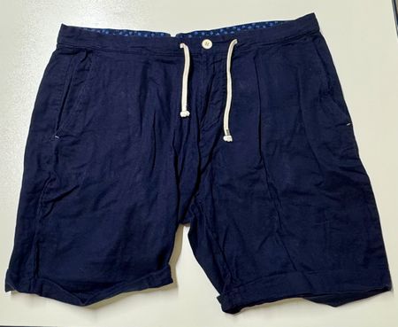 Zara Man Shorts Gr. 32 Navy Blau Sommer Shorts Baumwolle