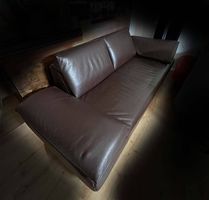 Braunes Ledersofa 90cm x 2.14m x 80cm