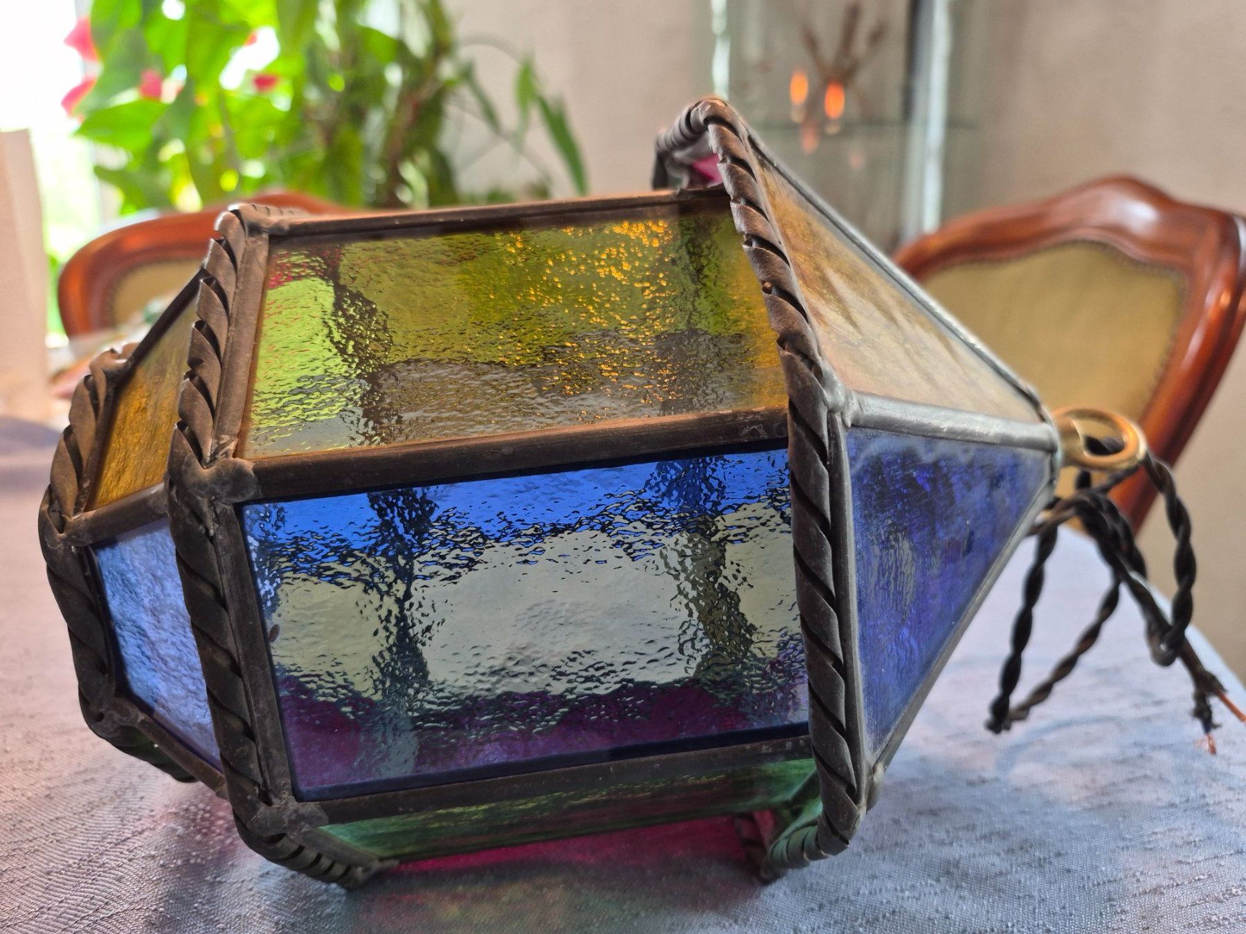 Lampen: Lanterne ancienne en verre coloré – Gebraucht aus charmoille von mir_my9f 4