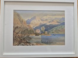 Framed Watercolour Painting - Lake Scene