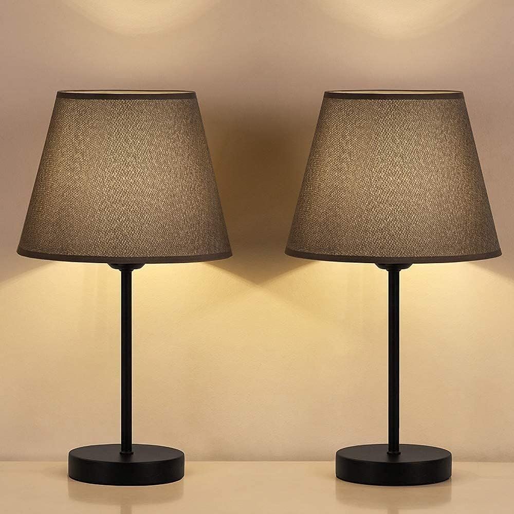 Lampade: 2x Nachttischlampen E27 Metall Leinenbeige – Nuovo e nell'imballaggio originale da Nuglar venduto da SmartLiving24 6