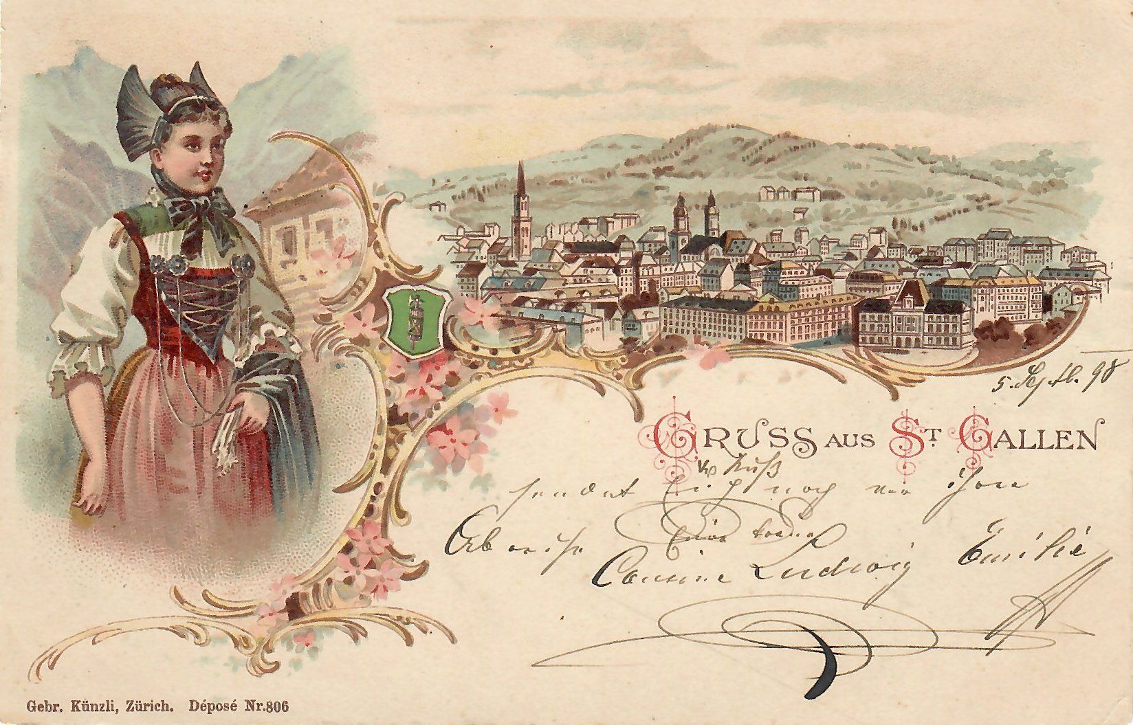 Cartoline postali: LITHO Gruss aus St. Gallen - SG – Usato da Flirsch venduto da sammlerliebe