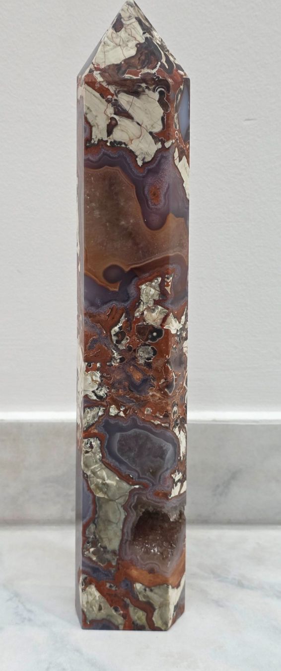 Minerali & Pietre curative: Money Achat Obelisk 775g – Nuovo e nell'imballaggio originale da Matzingen venduto da Shay_Crystalz 1
