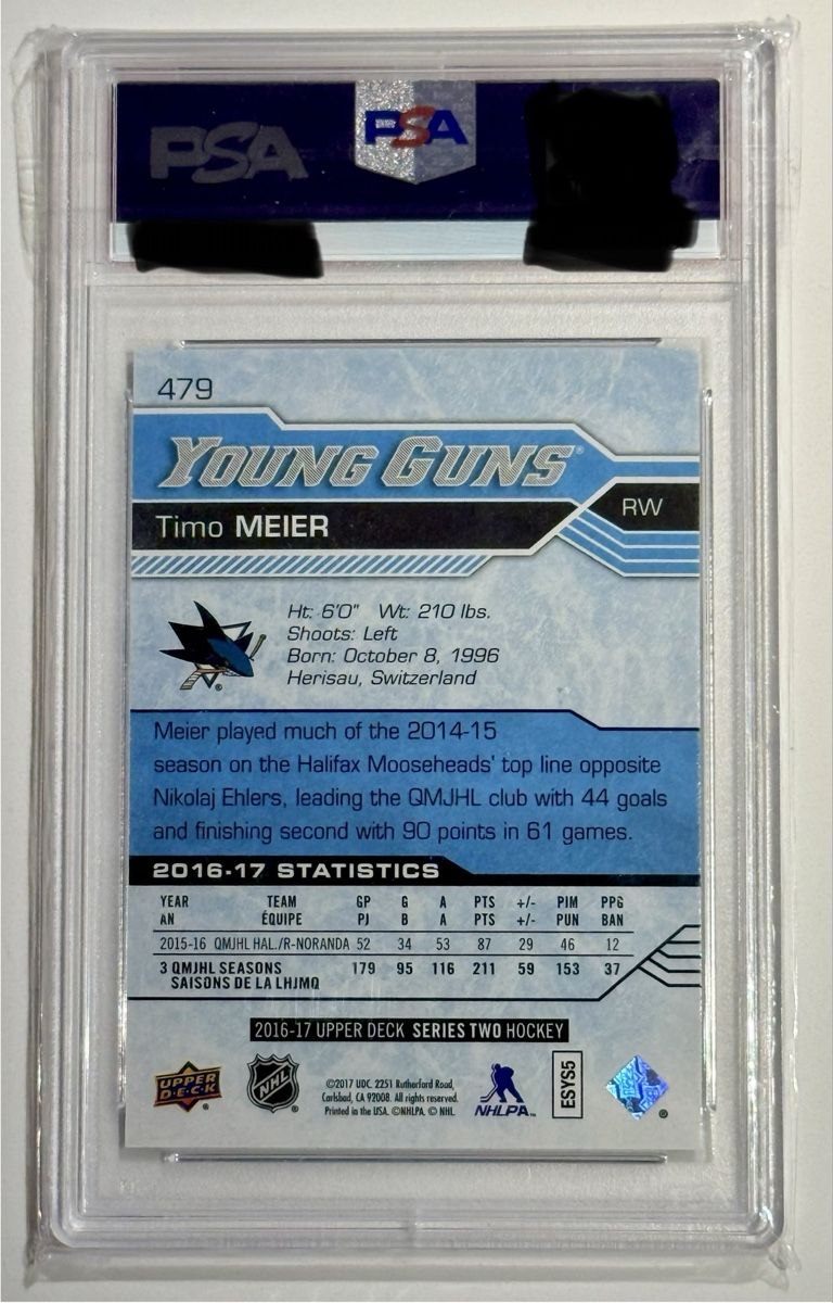 NHL Carte collezionabili: 🔥 Timo Meier - Young Guns - PSA 10 - Upper Deck – Usato da CHÂTEL-ST-DENIS venduto da Grepson 1
